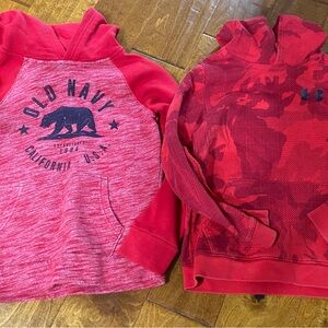Old Navy and Under Armour Youth Medium Kids Red Hoodie